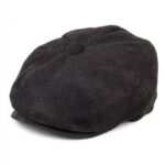Corduroy Newsboy Cap - Black