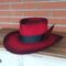 Red and black fedora with hand-painted ombre effect - Outlaw Legacy Winter Collection