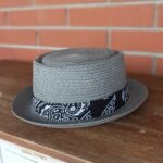 Toyo Straw Braided Pork Pie Hat in gray