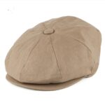 Linen Newsboy Cap - Camel