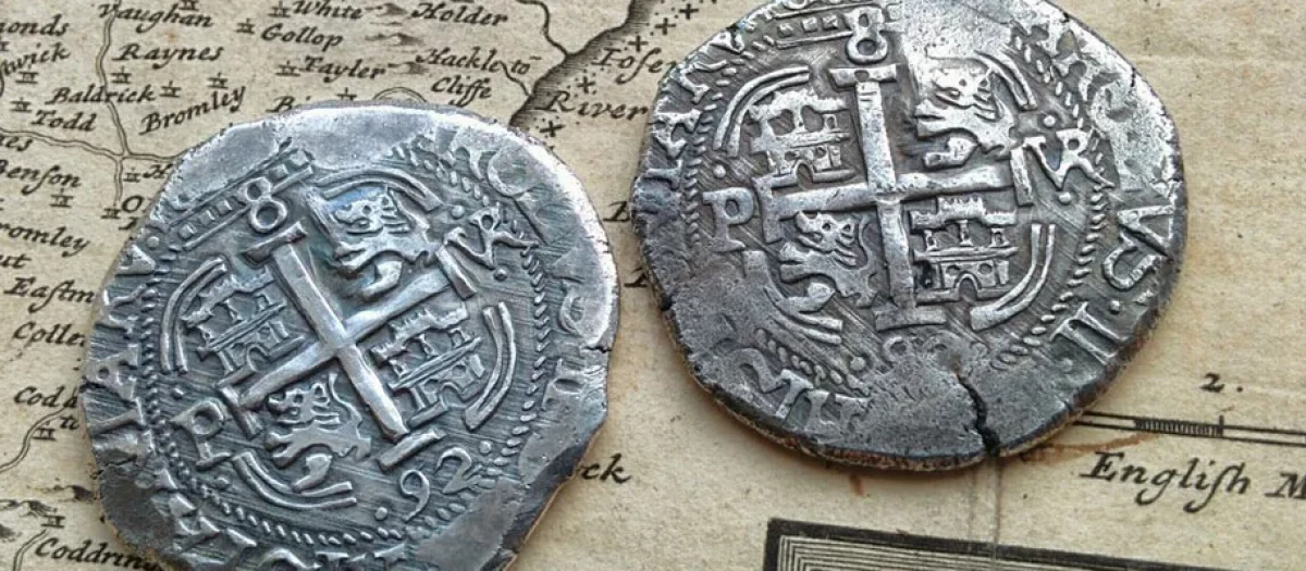 Real de a ocho silver coin on a handmade hat by MarkHats