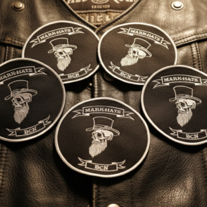 Embroidered-biker-patch-bearded-skull-top-hat-custom-culture