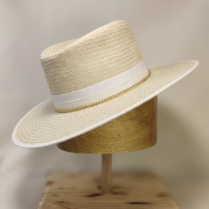 White trim straw hat Outlaw Legacy MarkHats