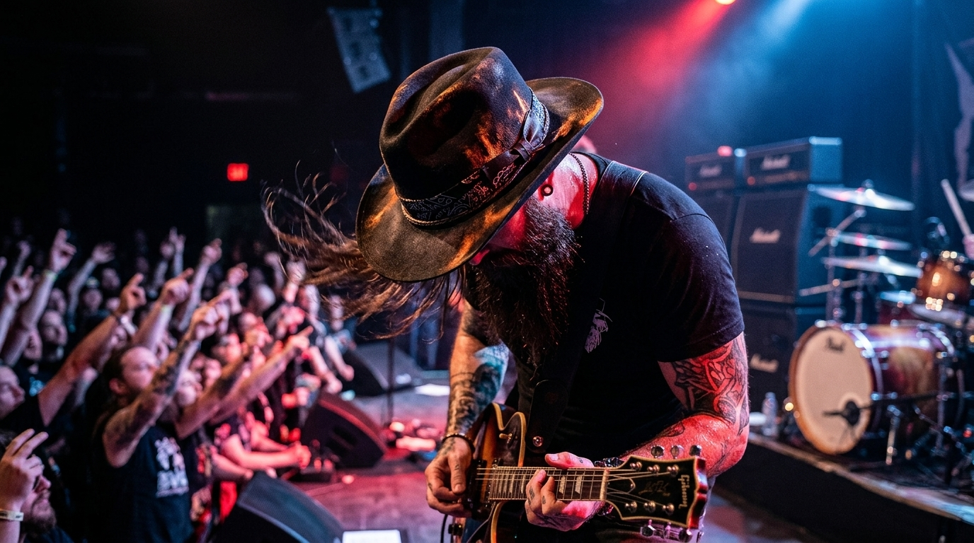 Handcrafted custom music hat designed for rock musicians