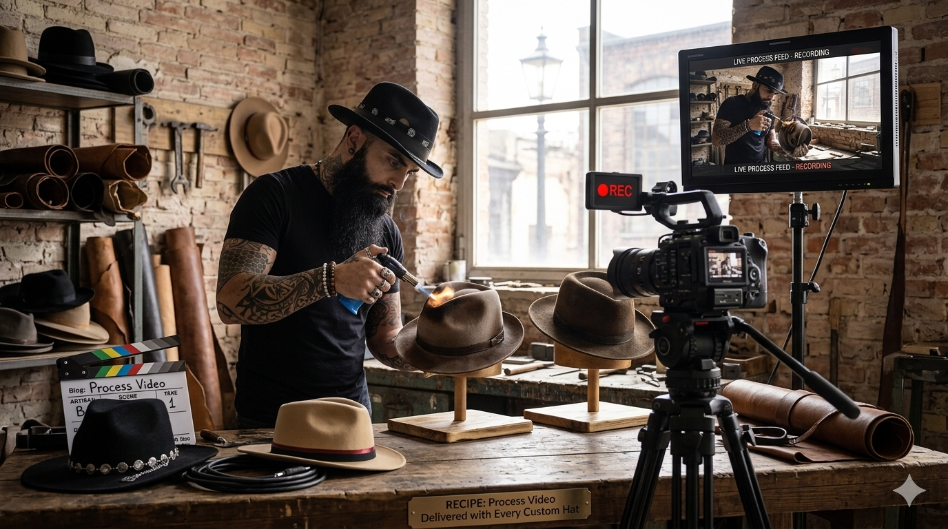 Documenting our custom hat process in Barcelona